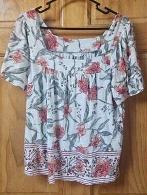 Lucky Brand Floral Peasant Blouse